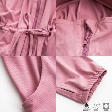 画像7: 新色増加　ロング ハイネック ハット付き UVカット ヒンヤリ 特殊素材 ラッシュガード レディース 丈長め 顔まで ジップ つば付き 日焼け防止 速乾 通気性 ロング 長袖 UVカット 体型カバー 水着 フード (7)