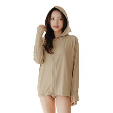 画像23: 新色増やし　ハイネック ハット付き UVカット ヒンヤリ 特殊素材 ラッシュガード UVカット パーカー レディース ミドル丈 涼しい 冷感 トップス 日焼け止め ラッシュガード 水着 軽量 速乾 通気性 つば ジップ 日焼け防止 体型カバー 長袖 (23)