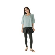 画像29: インナー付きトップスとレギンスとショットパンツの体型カバー水着３点セット 水着 韓国風 かわいい 速乾性 スポーツ パッド付き 水泳用 水陸両用 普段着 女性用 (29)