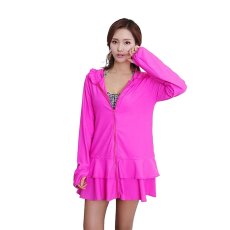 画像12: ロングタイプ　フォート付ラッシュガード（ビックサイズあり）UPF50＋UVカット　紫外線防止ウェア　ZIP付ウェア　シンプル無地ウェア (12)