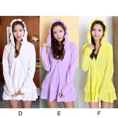 画像7: ロングタイプ　フォート付ラッシュガード（ビックサイズあり）UPF50＋UVカット　紫外線防止ウェア　ZIP付ウェア　シンプル無地ウェア (7)