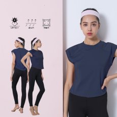 画像26: ヨガウェア　Tシャツ　ヨガウェア 超軽量　ストレッチタイプ トップス レディース　ランニングウェア ゆったりシャツ トレーニングウェア フィットネスウェア ジムウェア (26)