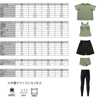 画像1: 体系カバー水着５点セット　Tシャツ　布帛サーフパンツ　レギンス　タンキニ上下セット運動服　ヨガ　スポーツウェア レディース ラッシュガード 上下セット 体型カバー セパレート タンキニ 長袖 5点セット 半袖  レギンス uvカット upf50+ プール 海 水陸両用 無地シンプル色展開　
