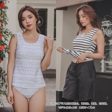 画像7: ラッシュガード　布帛ショットパンツ　タンキニ上下セット　レギンス　水着5点セット　体型カバー セパレート タンキニ 長袖 5点セット フード付き パーカー レギンス uvカットupf50+ プール 海 海水浴 サウナ　ヨガウェア (7)