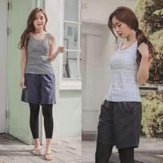 画像8: ラッシュガード　布帛ショットパンツ　タンキニ上下セット　レギンス　水着5点セット　体型カバー セパレート タンキニ 長袖 5点セット フード付き パーカー レギンス uvカットupf50+ プール 海 海水浴 サウナ　ヨガウェア (8)