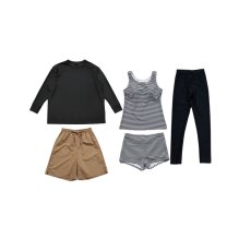 画像32: 無地　ロング袖体系カバーTシャツ　布帛ショットパンツ　レギンス　タンキニ上下セット　水着5点セット レディース 体型カバー ラッシュガード 長袖  5点セット フィットネス  (32)