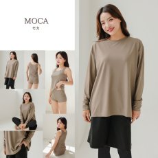 画像11: 無地　ロング袖体系カバーTシャツ　布帛ショットパンツ　レギンス　タンキニ上下セット　水着5点セット レディース 体型カバー ラッシュガード 長袖  5点セット フィットネス  (11)