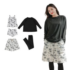 画像21: ロング袖Tシャツ　膝までロングショットパンツ　タンキニトップス　四角ショーツ　レギンス　５点セット水着 タンキニ水着 レディース 体型カバー 長袖シャツ ラッシュガード ハーフパンツ セット水着カバーアップ　 (21)