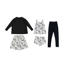 画像5: ロング袖Tシャツ　膝までロングショットパンツ　タンキニトップス　四角ショーツ　レギンス　５点セット水着 タンキニ水着 レディース 体型カバー 長袖シャツ ラッシュガード ハーフパンツ セット水着カバーアップ　 (5)