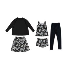 画像12: ロング袖Tシャツ　膝までロングショットパンツ　タンキニトップス　四角ショーツ　レギンス　５点セット水着 タンキニ水着 レディース 体型カバー 長袖シャツ ラッシュガード ハーフパンツ セット水着カバーアップ　 (12)