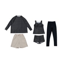 画像9: ロング袖Tシャツ　膝までロングショットパンツ　タンキニトップス　四角ショーツ　レギンス　５点セット水着 タンキニ水着 レディース 体型カバー 長袖シャツ ラッシュガード ハーフパンツ セット水着カバーアップ　 (9)