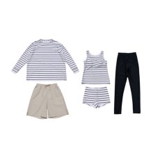 画像11: ロング袖Tシャツ　膝までロングショットパンツ　タンキニトップス　四角ショーツ　レギンス　５点セット水着 タンキニ水着 レディース 体型カバー 長袖シャツ ラッシュガード ハーフパンツ セット水着カバーアップ　 (11)