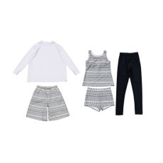 画像7: ロング袖Tシャツ　膝までロングショットパンツ　タンキニトップス　四角ショーツ　レギンス　５点セット水着 タンキニ水着 レディース 体型カバー 長袖シャツ ラッシュガード ハーフパンツ セット水着カバーアップ　 (7)