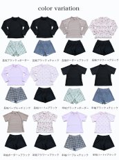 画像3: キッズ水着 セパレート 女の子 2点セット インナー付きショートパンツ インナー付きTシャツ 半袖 長袖 UVカット SPF50＋ かわいい おしゃれ 小学生　中学生　高校生 (3)