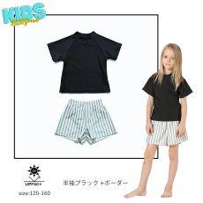 画像30: キッズ水着 セパレート 女の子 2点セット インナー付きショートパンツ インナー付きTシャツ 半袖 長袖 UVカット SPF50＋ かわいい おしゃれ 小学生　中学生　高校生 (30)