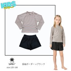 画像26: キッズ水着 セパレート 女の子 2点セット インナー付きショートパンツ インナー付きTシャツ 半袖 長袖 UVカット SPF50＋ かわいい おしゃれ 小学生　中学生　高校生 (26)