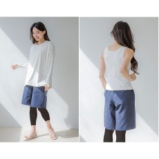 画像28: 体系カバー水着５点セット　Tシャツ　布帛サーフパンツ　レギンス　タンキニ上下セット運動服　ヨガ　スポーツウェア レディース ラッシュガード 上下セット 体型カバー セパレート タンキニ 長袖 レギンス uvカット upf50+ プール 海 水陸両用 無地シンプル色展開　 (28)