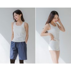 画像24: 体系カバー水着５点セット　Tシャツ　布帛サーフパンツ　レギンス　タンキニ上下セット運動服　ヨガ　スポーツウェア レディース ラッシュガード 上下セット 体型カバー セパレート タンキニ 長袖 レギンス uvカット upf50+ プール 海 水陸両用 無地シンプル色展開　 (24)