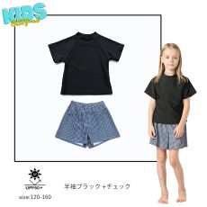 画像31: キッズ水着 セパレート 女の子 2点セット インナー付きショートパンツ インナー付きTシャツ 半袖 長袖 UVカット SPF50＋ かわいい おしゃれ 小学生　中学生　高校生 (31)