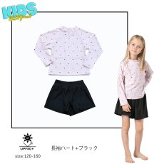 画像29: キッズ水着 セパレート 女の子 2点セット インナー付きショートパンツ インナー付きTシャツ 半袖 長袖 UVカット SPF50＋ かわいい おしゃれ 小学生　中学生　高校生 (29)