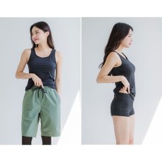 画像26: 体系カバー水着５点セット　Tシャツ　布帛サーフパンツ　レギンス　タンキニ上下セット運動服　ヨガ　スポーツウェア レディース ラッシュガード 上下セット 体型カバー セパレート タンキニ 長袖 レギンス uvカット upf50+ プール 海 水陸両用 無地シンプル色展開　 (26)