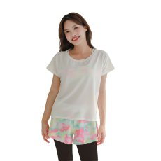 画像16: 水着Tシャツ　レギンス　パンツ　トップス　ショーツ　5点セット　体系カバー水着 レディース 水着 5点セット 長袖ラッシュガード 体型カバー セパレート ショートパンツ タンキニ オシャレ UVカット女性用長袖水着 接触冷感 水陸両用 ソフト肌触り (16)