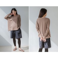 画像41: 体系カバー水着５点セット　Tシャツ　布帛サーフパンツ　レギンス　タンキニ上下セット運動服　ヨガ　スポーツウェア レディース ラッシュガード 上下セット 体型カバー セパレート タンキニ 長袖 レギンス uvカット upf50+ プール 海 水陸両用 無地シンプル色展開　 (41)