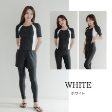 画像6:  パンツレギンスセットフィトネス5点セット水着帽子付き インナーショーツ、レギンス、ショットパンツとタンキニ帽子と5点セット フィットネス水着 競泳水着練習用 スイム競泳 (6)