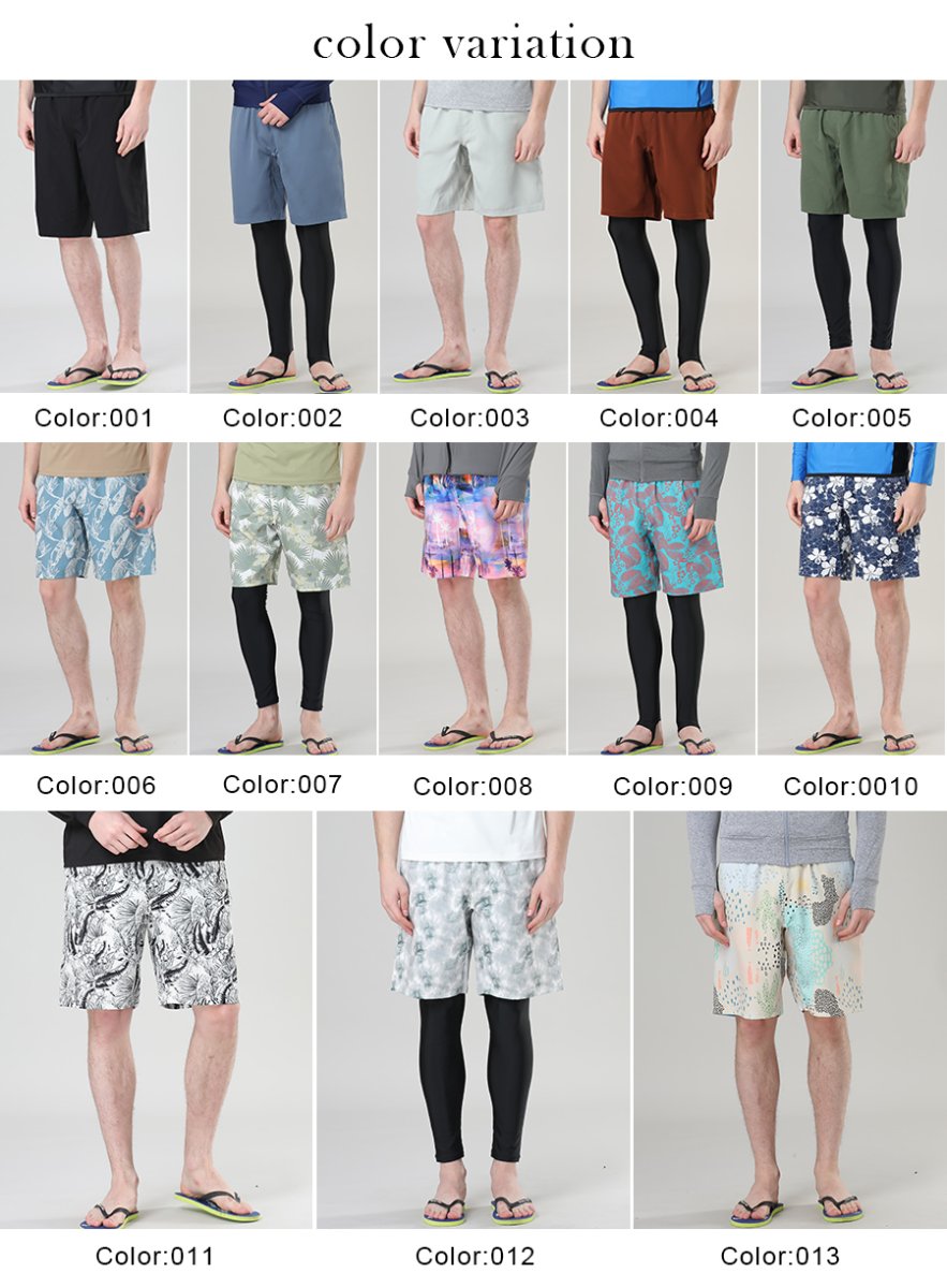 画像8: 膝まで布帛メンズパンツ　水が溜まらない　メッシュインナー付き　布帛速乾素材　ポケット付き　ウェスト調整紐　膝まで長さ　男用水着パンツ　ランニング　無地シンプル　プリント柄 (8)