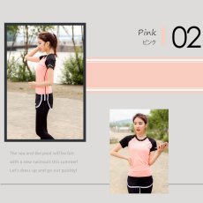 画像7: ヨガ2点セット ヨガウェア 上下セット レディース 体型カバー 半袖 Tシャツ ハイウエスト ヨガパンツ レギンス ピラティス トレーニング ジム スポーツウェア 吸汗速乾 伸縮通気 (7)