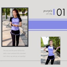 画像6: ヨガ2点セット ヨガウェア 上下セット レディース 体型カバー 半袖 Tシャツ ハイウエスト ヨガパンツ レギンス ピラティス トレーニング ジム スポーツウェア 吸汗速乾 伸縮通気 (6)