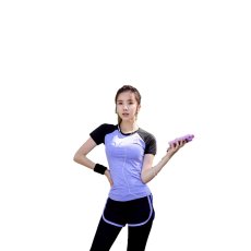 画像17: ヨガ2点セット ヨガウェア 上下セット レディース 体型カバー 半袖 Tシャツ ハイウエスト ヨガパンツ レギンス ピラティス トレーニング ジム スポーツウェア 吸汗速乾 伸縮通気 (17)