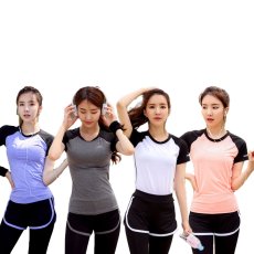 画像14: ヨガ2点セット ヨガウェア 上下セット レディース 体型カバー 半袖 Tシャツ ハイウエスト ヨガパンツ レギンス ピラティス トレーニング ジム スポーツウェア 吸汗速乾 伸縮通気 (14)
