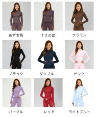 画像4: 起毛ヨガジャケット 長袖 ジッパー付きポケット スリムフィット トップス アウトドアスポーツ ランニング フィットネスウェア (4)