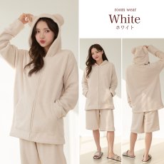 画像4: ZIP 猫耳フードパーカーとショットパンツセット (4)