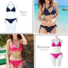 画像3: 12カラーBIKINIビキニセット ホルターネック 水着 セクシー ビキニ 3サイズ S〜L 上下セット レディース  カップ付き 紐ビキニ 定番ビキニ　シンプル水着 (3)