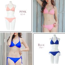 画像5: 12カラーBIKINIビキニセット ホルターネック 水着 セクシー ビキニ 3サイズ S〜L 上下セット レディース  カップ付き 紐ビキニ 定番ビキニ　シンプル水着 (5)