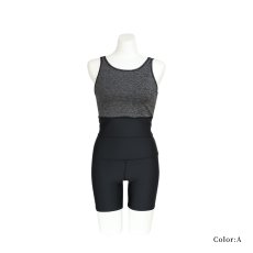 画像24: タンクトップ　ハイウェスト レディース フィットネス セパレート 体型カバー フィットネス水着 水着スイムウェア めくれ防止 ビキニ 女の子 タンキニ インナー 競泳水着 スイムキャップ フィットネス水着 (24)