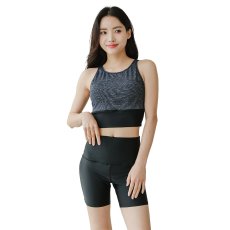 画像9: タンクトップ　ハイウェスト レディース フィットネス セパレート 体型カバー フィットネス水着 水着スイムウェア めくれ防止 ビキニ 女の子 タンキニ インナー 競泳水着 スイムキャップ フィットネス水着 (9)