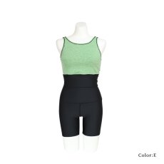 画像21: タンクトップ　ハイウェスト レディース フィットネス セパレート 体型カバー フィットネス水着 水着スイムウェア めくれ防止 ビキニ 女の子 タンキニ インナー 競泳水着 スイムキャップ フィットネス水着 (21)