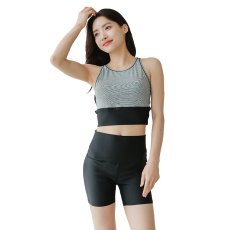 画像12: タンクトップ　ハイウェスト レディース フィットネス セパレート 体型カバー フィットネス水着 水着スイムウェア めくれ防止 ビキニ 女の子 タンキニ インナー 競泳水着 スイムキャップ フィットネス水着 (12)