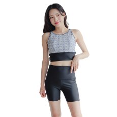 画像6: タンクトップ　ハイウェスト レディース フィットネス セパレート 体型カバー フィットネス水着 水着スイムウェア めくれ防止 ビキニ 女の子 タンキニ インナー 競泳水着 スイムキャップ フィットネス水着 (6)