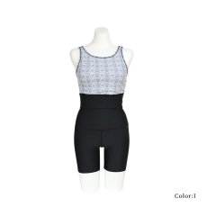 画像17: タンクトップ　ハイウェスト レディース フィットネス セパレート 体型カバー フィットネス水着 水着スイムウェア めくれ防止 ビキニ 女の子 タンキニ インナー 競泳水着 スイムキャップ フィットネス水着 (17)