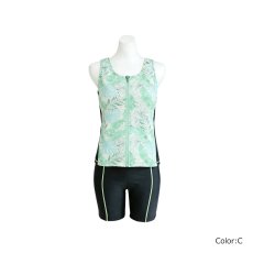 画像7: タンク 前ファスナー　レディース フィットネス セパレート 体型カバー フィットネス水着 水着スイムウェア めくれ防止 ビキニ 女の子 タンキニ インナー 競泳水着  (7)