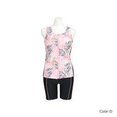 画像8: タンク 前ファスナー　レディース フィットネス セパレート 体型カバー フィットネス水着 水着スイムウェア めくれ防止 ビキニ 女の子 タンキニ インナー 競泳水着  (8)