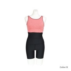 画像23: タンクトップ　ハイウェスト レディース フィットネス セパレート 体型カバー フィットネス水着 水着スイムウェア めくれ防止 ビキニ 女の子 タンキニ インナー 競泳水着 スイムキャップ フィットネス水着 (23)