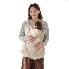 画像9:  抱っこ紐 ケープ UVカット 接触冷感 ひんやり ベビーケープ 春 夏 秋 ベビーカー ブランケット 日よけ ひよけカバー サイズ調整で虫よけにも 飛沫カット カバー クリップ取付 グレー ベージュ (9)