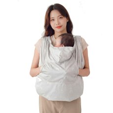 画像12:  抱っこ紐 ケープ UVカット 接触冷感 ひんやり ベビーケープ 春 夏 秋 ベビーカー ブランケット 日よけ ひよけカバー サイズ調整で虫よけにも 飛沫カット カバー クリップ取付 グレー ベージュ (12)