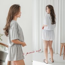 画像4:  体型カバーパンツとタンキニ4点水着セット　レディース水着 タンキニ水着 ラッシュガード 短パン4点セット 無地シンプル　温泉水着  ママ水着 おしゃれ サウナ水着 (4)