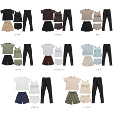 画像9: 体系カバー水着５点セット　Tシャツ　布帛サーフパンツ　レギンス　タンキニ上下セット運動服　ヨガ　スポーツウェア レディース ラッシュガード 上下セット 体型カバー セパレート タンキニ 長袖 5点セット 半袖  レギンス uvカット upf50+ プール 海 水陸両用 無地シンプル色展開　 (9)